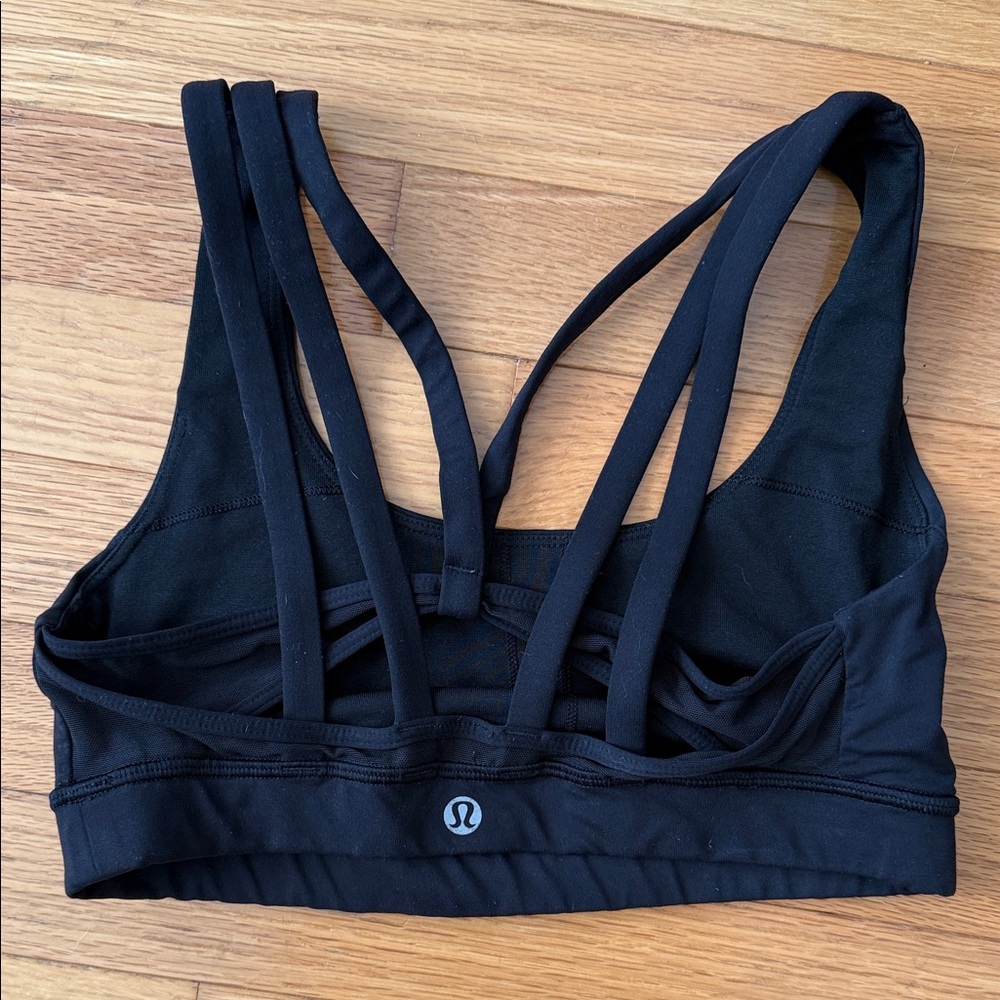 lululemon athletica Midnight Black Strappy Sports Bra